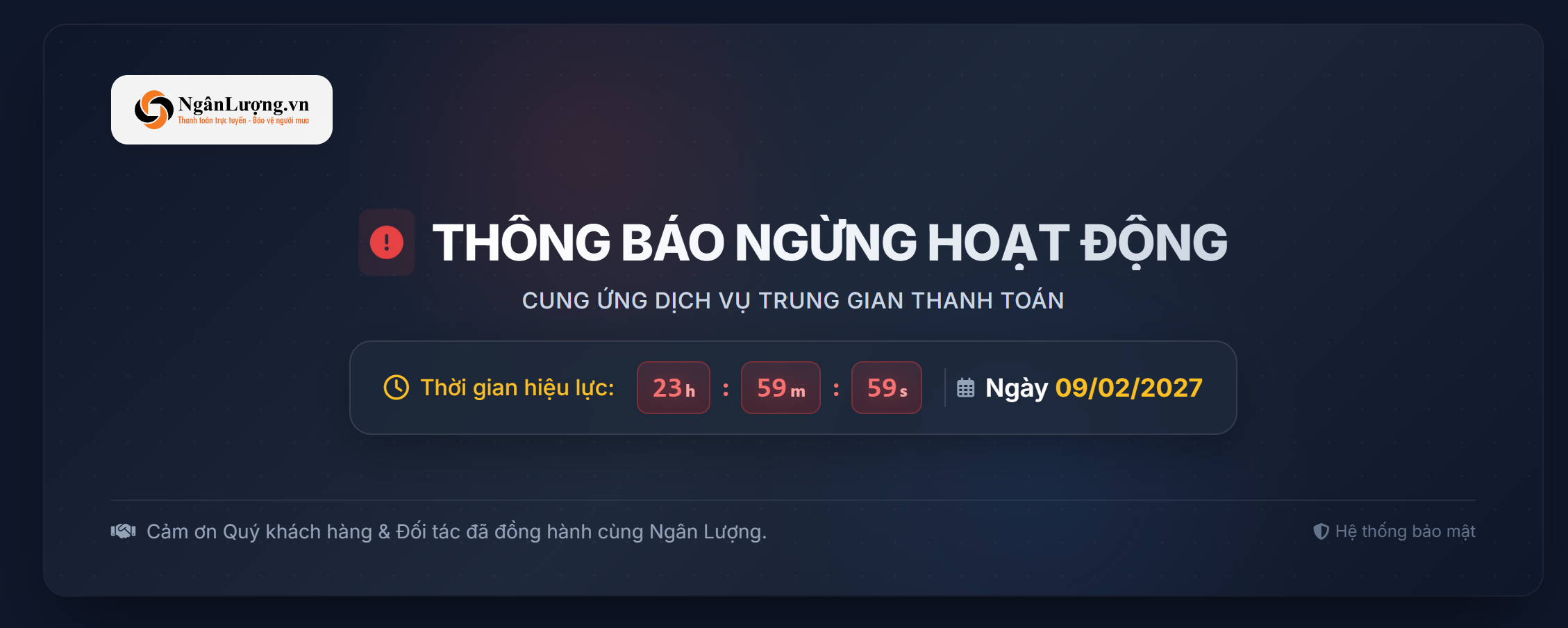 Ngừng dịch vụ NganLuong.vn